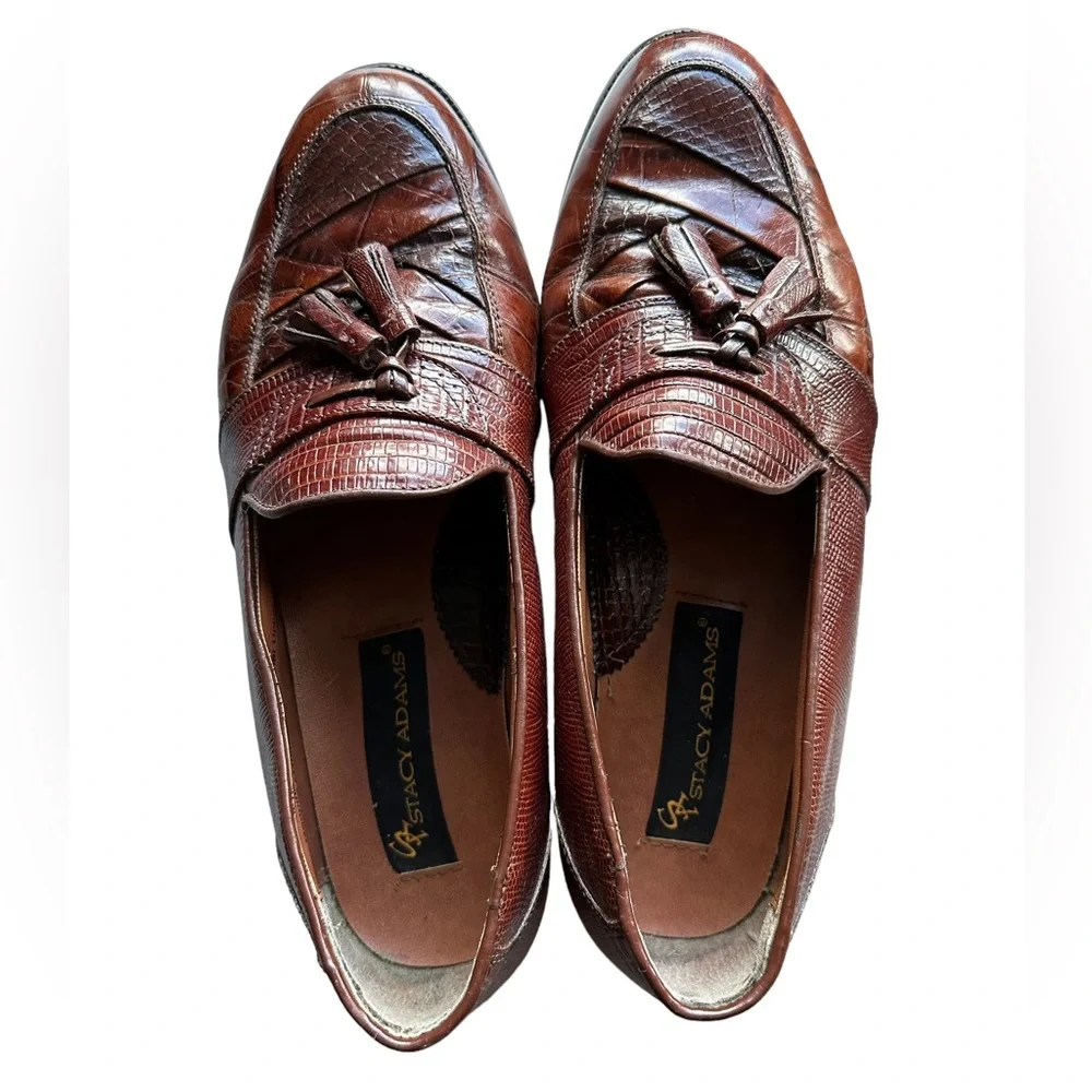 Stacy Adam’s Genuine Snake Skin / Leather Santana Printed Tassel Loafers